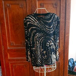 Vintage oleg Cassini sequined top M